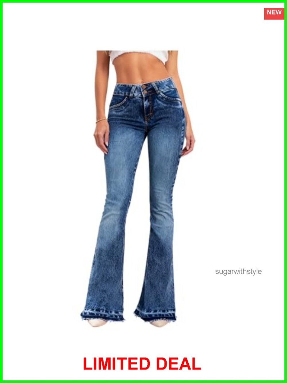 Women's Stretchy Low Waist Flare Jeans Denim Pants